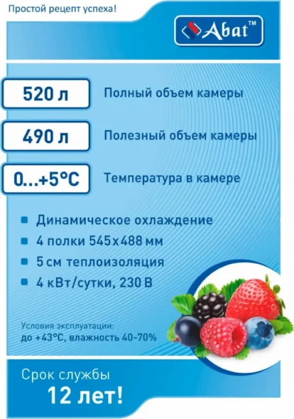 Холодильный шкаф ABAT ШХс-0,5-01 нерж. (верхний агрегат) в Тюмени